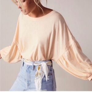 Vintage Free People Sugar Rush Balloon Sleeve Tee NWT